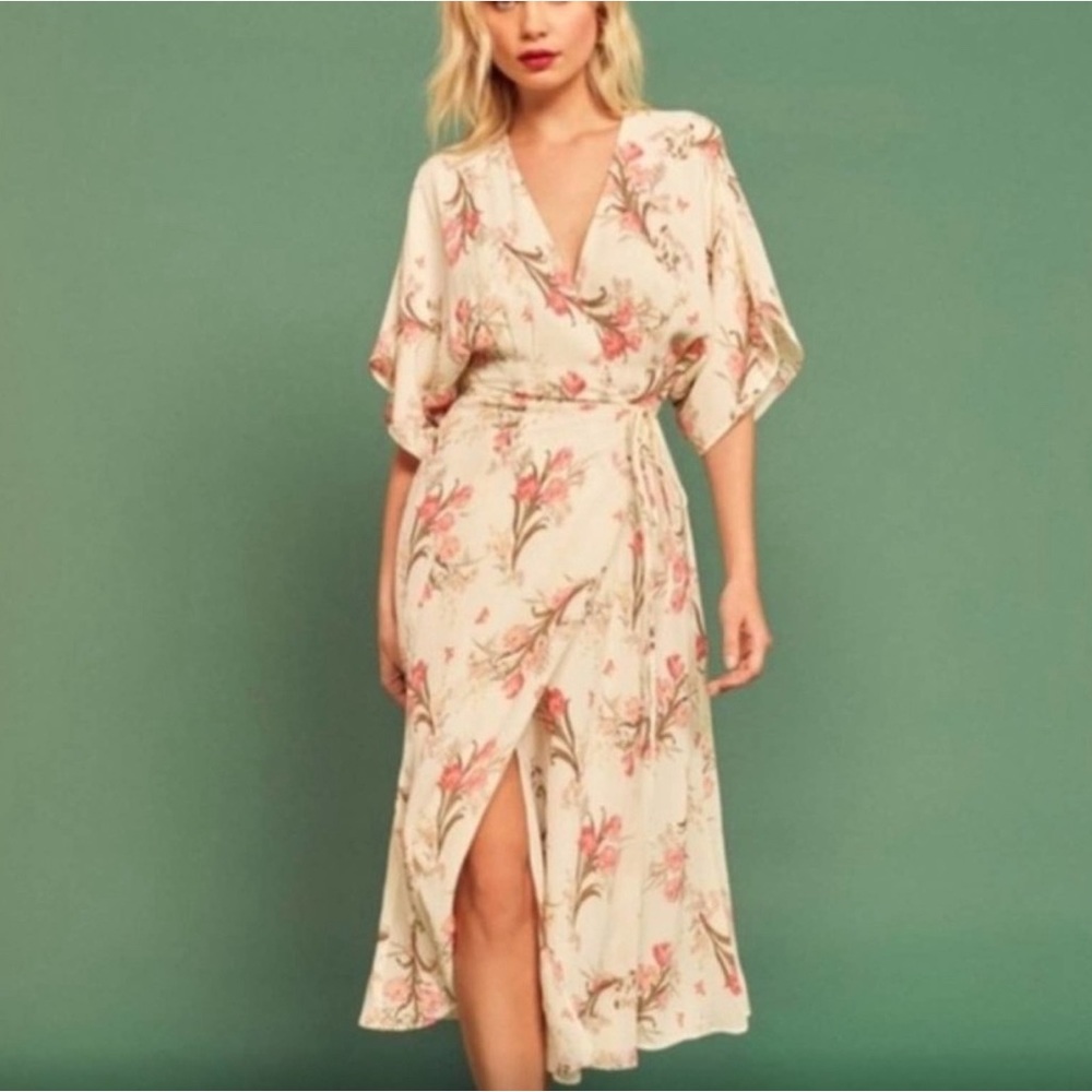 Reformation Karen Wrap Dress in Leila Floral Size XS